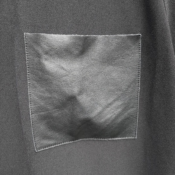 Madewell Black Mini Dress Leather Pocket T-Shirt High-low Dress Exposed Zip XS - Picture 9 of 13